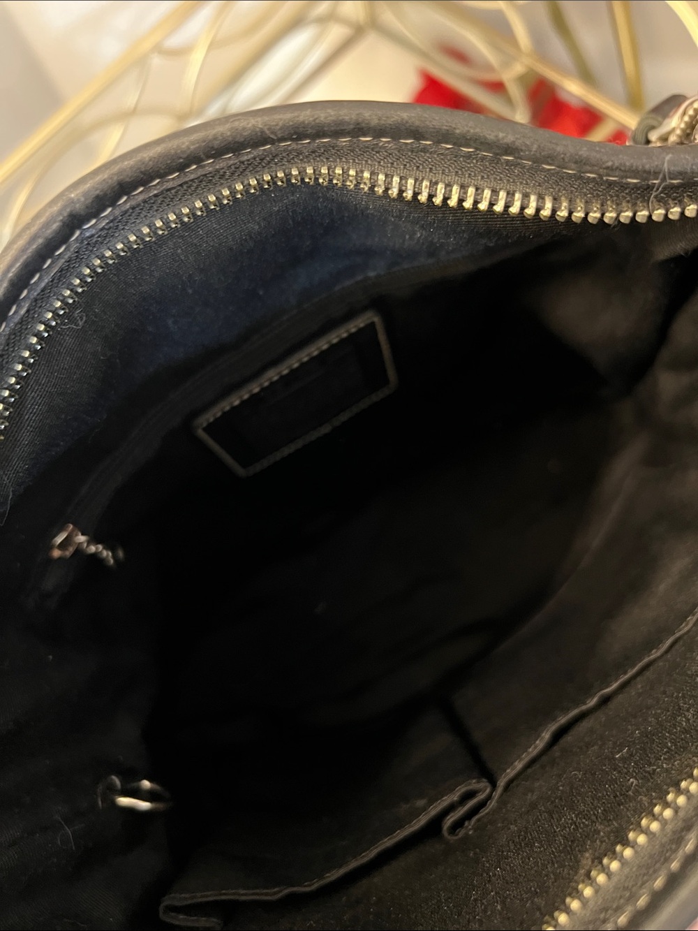 Coach Signature Jacquard Shoulder Bag in Black and Cream - Picture 9 of 15